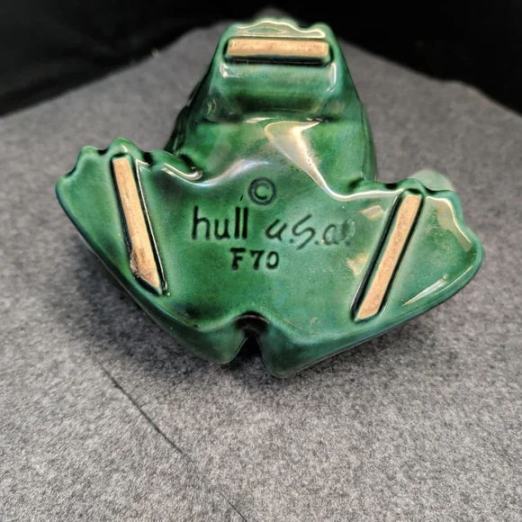 Vntg Hull Pottery Green Big Eye Frog Drip Glaze Ceramic Planter USA 6.25" - Picture 3 of 7